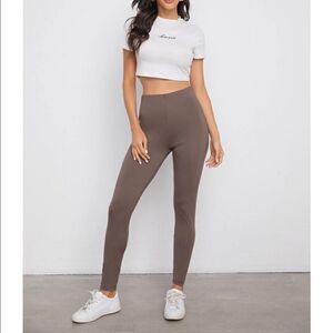 Shein NWT High Waist Soft Solid Leggings